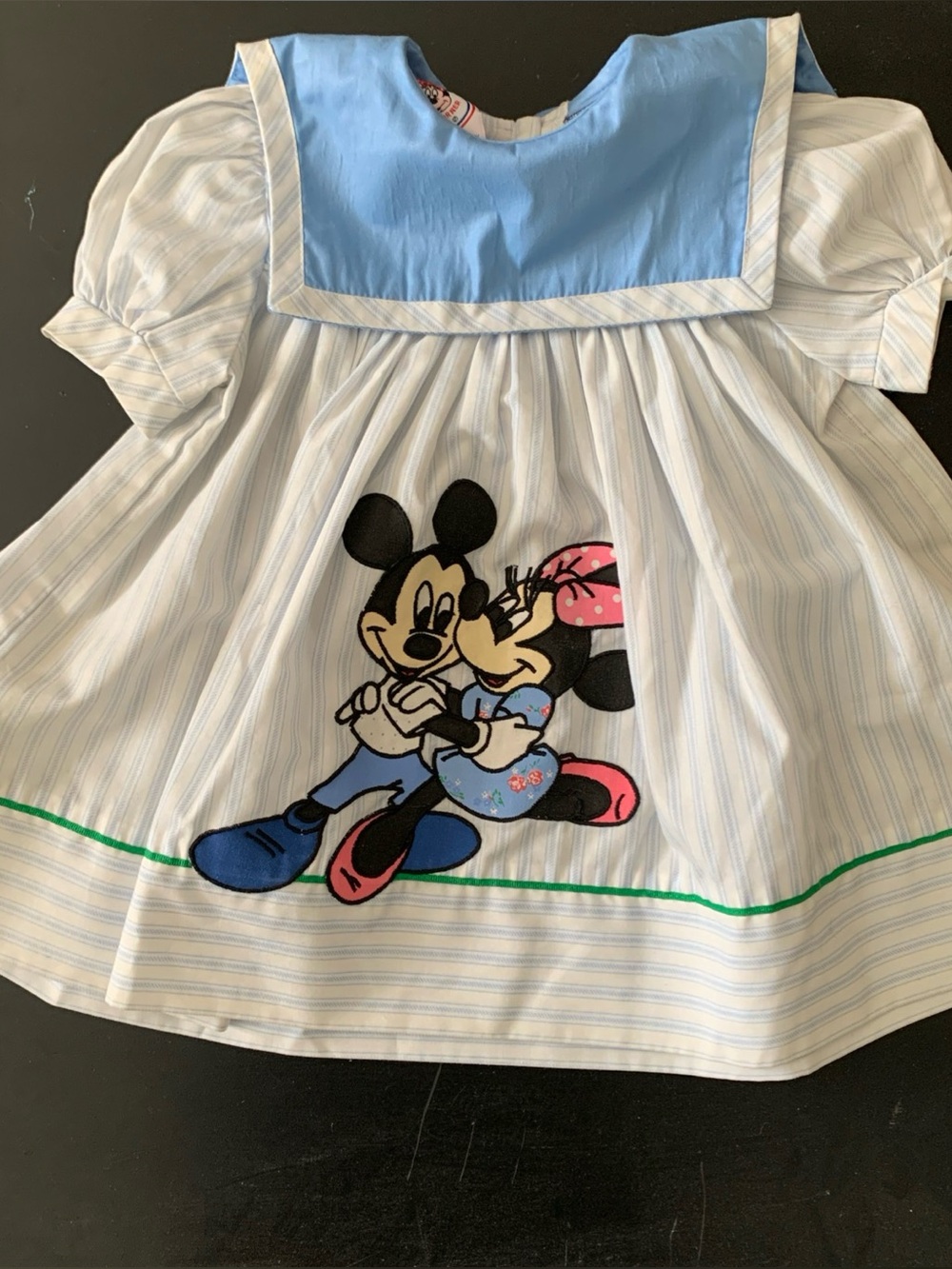 VTG Youngland Minnies Corner 2T Mickey & Minnie Dress Blue Stripe Sailor
